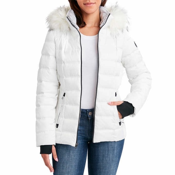 Nautica Jackets \u0026 Coats | Nautica Puffer Jacket with Faux Fur Trim | Color: White | Size: S | Bridgegirlie's Closet